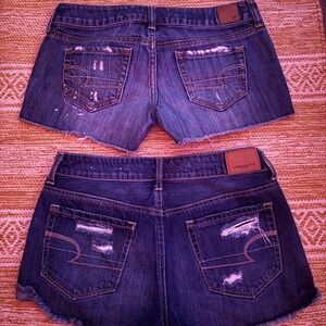 American eagle mid rise cutoff denim shorts lot